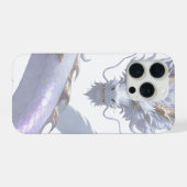 White Dragon Art | Mythical Fantasy Aesthetic | Or iPhoneケース (裏面横)