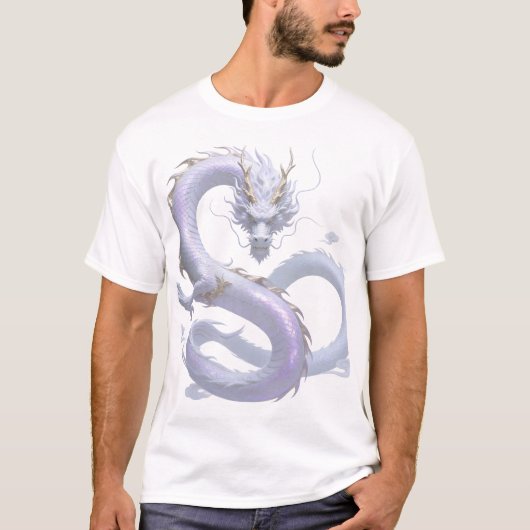 White Dragon Art | Mythical Fantasy Aesthetic | Or Tシャツ (正面)