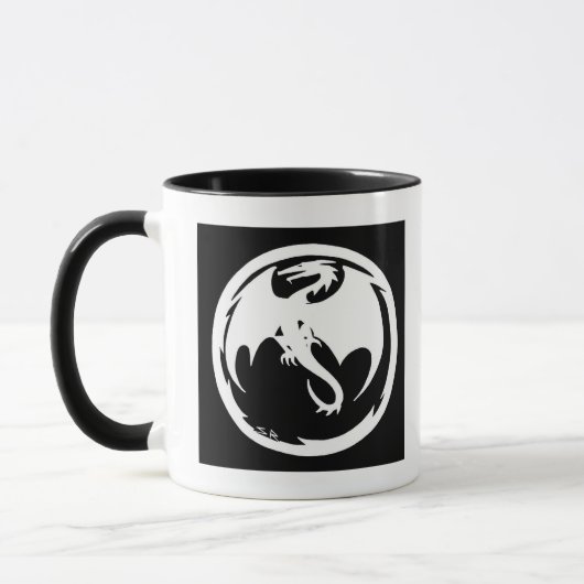 White Dragon black combo mug マグカップ (左)