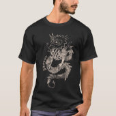 White Dragon Sketch Graphic Design Tシャツ (正面)