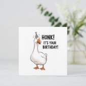 White Duck - Happy Birthday  Greeting  card (スタンド正面)