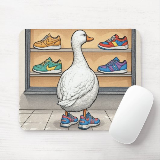 White Duck Shopping For Sneakers マウスパッド (マウス)