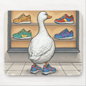 White Duck Shopping For Sneakers マウスパッド (正面)