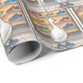 White Duck Window Shopping For Sneakers ラッピングペーパー (ロールコーナー)