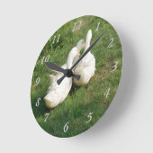 White Ducks Wall Clock ラウンド壁時計 (傾斜)