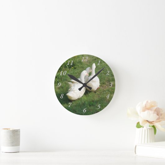 White Ducks Wall Clock ラウンド壁時計 (ホーム)
