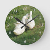 White Ducks Wall Clock ラウンド壁時計 (正面)