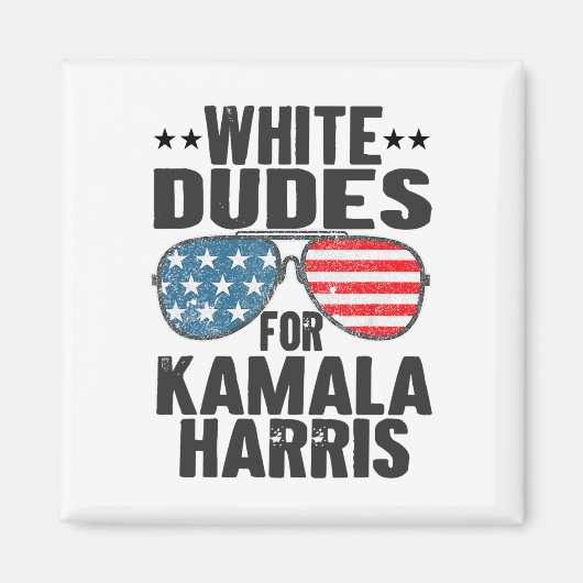 White Dudes For Kamala Harris Sungles Usa マグネット (正面)