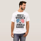 White Dudes For Kamala Harris Sungles Usa Tシャツ (正面フル)