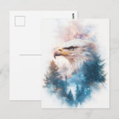 White Eagle and Evergreen Forest Sunset ポストカード (正面/裏面)