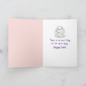 White Easter Bunny Wearing a Pink Tutu カード (内部)