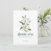 White Easter Lily Retro Typography サンキューカード (スタンド正面)