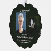  White Egret Bird Memorial Keepsake  オーナメントカード (左)
