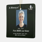 White Egret Bird Memorial Keepsake  セラミックオーナメント (左)