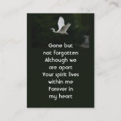 White Egret Bird Memorial Keepsake  名刺 (裏面)