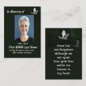 White Egret Bird Memorial Keepsake  名刺 (正面/裏面)