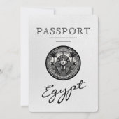 White Egypt Passport Wedding Save the Date セーブザデート (正面)