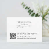 White Elegant Botanical Traditional & QR Code 出欠カード (スタンド正面)