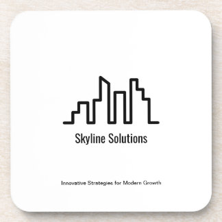 White Elegant Cork Back Branded Coasters Set of 6 コースター