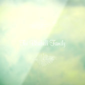 White Elegant Family Name Botanical Leaf Sticker ウィンドウサイン (シート3)