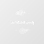 White Elegant Family Name Botanical Leaf Sticker ウィンドウサイン (シート)