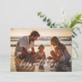 white elegant Happy Holidays calligraphy シーズンカード (スタンド正面)