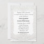 White Elegant Lace Wedding Invitation 招待状 (正面)