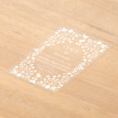 White Elegant Mexican Fiesta Wedding アクリル招待状 (レイダウン)