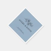 White Elegant Minimalist Botanical スタンダードカクテルナプキン (角)