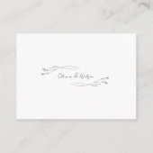 White Elegant Minimalist Botanical Wedding エンクロージャーカード (裏面)