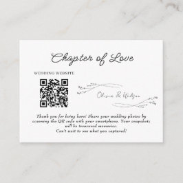 White Elegant Minimalist Botanical Wedding エンクロージャーカード