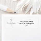 White Elegant Minimalist Botanical Wedding ラベル (インサイチュ)