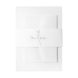 White Elegant Minimalist Botanical Wedding 招待状ベリーバンド
