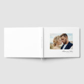 White Elegant Modern Simple Script Photo Wedding ゲストブック (全面)