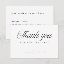 White Elegant Thank You Card Small Business  サンキューカード