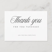 White Elegant Thank You Card Small Business  サンキューカード (正面)