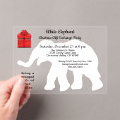 White Elephant Christmas Diamond Pattern Back アクリル招待状 (インサイチュ (ポータブル))