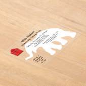 White Elephant Christmas Diamond Pattern Back アクリル招待状 (レイダウン)