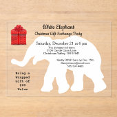 White Elephant Christmas Diamond Pattern Back アクリル招待状 (正面)