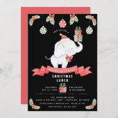 White Elephant Christmas Lunch Gift Exchange 招待状 (正面/裏面)