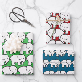 White Elephant Design Wrapping Paper ラッピングペーパーシート