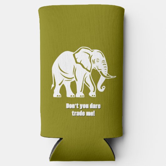 White Elephant Gag Gift スリム缶クーラー (正面)