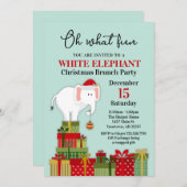 White Elephant Gift Exchange Holiday Invitation 招待状 (正面/裏面)