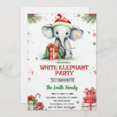 White Elephant Gift Exchange Invitation 招待状 (正面/裏面)