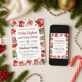 White Elephant Gift Exchange Party Invitation 招待状