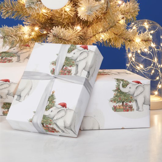 White Elephant Party Christmas Wrapping Paper ラッピングペーパー (クリスマス)