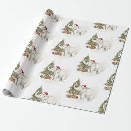 White Elephant Party Christmas Wrapping Paper ラッピングペーパー