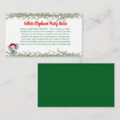 White Elephant Party Rules Card | Funny & Elegant エンクロージャーカード (正面/裏面)