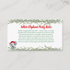 White Elephant Party Rules Card | Funny & Elegant  エンクロージャーカード