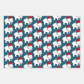 White Elephant Santa Hat Design Wrapping Paper ラッピングペーパーシート (正面3)
